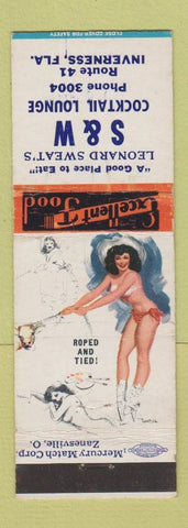 Matchbook Cover - S&W Cocktail Lounge Inverness FL pinup