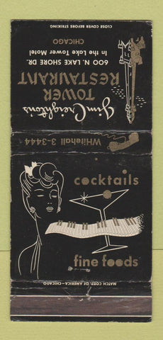 Matchbook Cover - Jim Creighton's Tower Restaurant Chicago IL WEAR 30 Strike