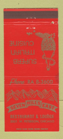 Matchbook Cover - Seven Hills East Restaurant Italian Chicago IL 30 Strike