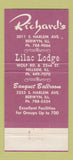 Matchbook Cover - Richard's Berwyn IL restaurant 30 Strike