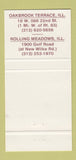 Matchbook Cover - Mr Hobo's Oakbrook Terrace Rolling Meadows IL 30 Strike