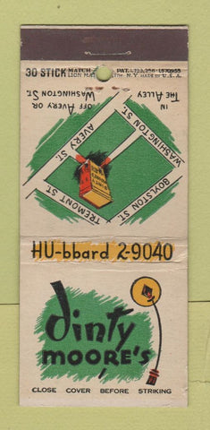 Matchbook Cover - Dinty Moore's Boston MA 30 Stick