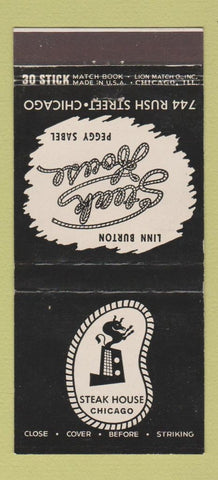 Matchbook Cover - Linn Burton Steak House Chicago IL 30 Stick