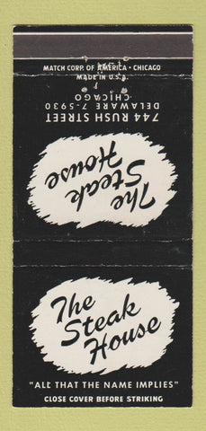 Matchbook Cover - The Steak House Chicago IL 30 Strike