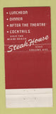 Matchbook Cover - The Steak House Chicago IL 30 Strike