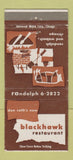 Matchbook Cover - Don Roth's Blackhawk Restaurant Chicago IL 30 Strike