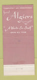 Matchbook Cover - Hotel Algiers Miami Beach FL 30 Stick