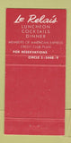 Matchbook Cover - Le Relais Restaurant New York City 30 Strike