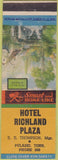 Matchbook Cover - Hotel Richland Plaza Pulaski TN
