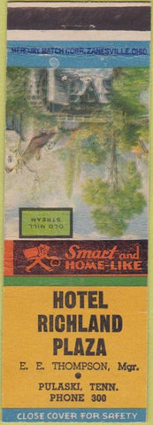 Matchbook Cover - Hotel Richland Plaza Pulaski TN