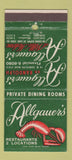Matchbook Cover - Algauer's Restaurant Chicago IL 30 Strike