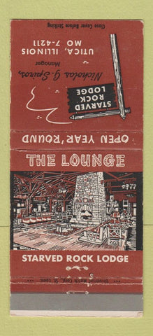 Matchbook Cover - Starved Rock Lodge Utica IL WEAR 30 Strike