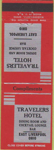 Matchbook Cover - Travelers Hotel East Liverpool OH