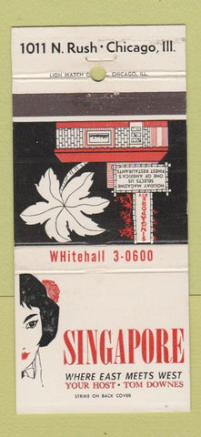 Matchbook Cover - Singapore Restaurant Chicago IL girlie 30 Strike