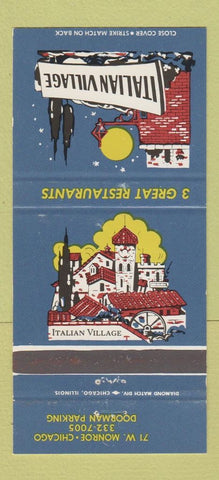 Matchbook Cover - Italian Village Chicago IL 30 Strike