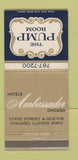 Matchbook Cover - Ambassador Hotel Chicago IL Pump Room 30 Strike