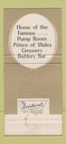 Matchbook Cover - Ambassador Hotel Chicago IL Pump Room 30 Strike