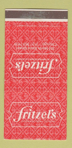 Matchbook Cover - Fritzel's Restaurant Chicago IL 30 Strike