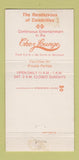Matchbook Cover - Fritzel's Restaurant Chicago IL 30 Strike