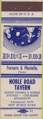 Matchbook Cover - Noble Road Tavern Spaghetti Restaurant