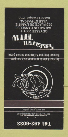 Matchbook Cover - Restaurant Nancy Ville St Pascal QC girlie 30 Strike