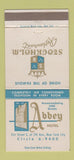 Matchbook Cover - Abbey Hotel New York City Stockholm Restaurant 30 Strike