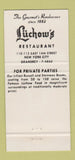 Matchbook Cover - Luchow's Restaurant New York City 30 Strike