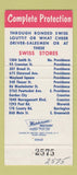 Matchbook Cover - Swiss Storange fur girlie Providence RI Warwick 30 Strike