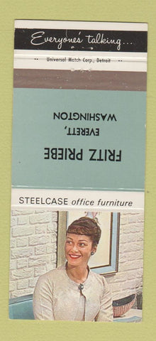 Matchbook Cover - Steelcase Office Furniture Priebe Everett WA girlie 30 Strike