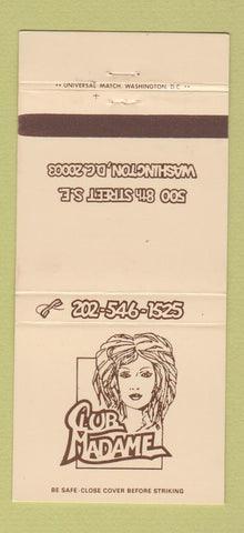 Matchbook Cover - Club Madame Washington DC girlie 30 Strike