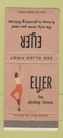 Matchbook Cover - Eljer Plumbing Fixtures girlie WEAR 30 Strike