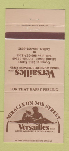 Matchbook Cover - Versailles Hotel Miami Beach FL 30 Strike