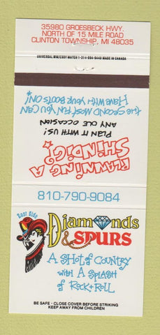 Matchbook Cover - Diamonds Spurs Clinton Township MI girlie 30 Strike