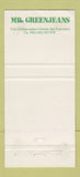Matchbook Cover - Mr Greenjeans San Francisco CA girlie 30 Strike