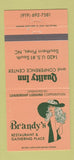 Matchbook Cover - Brandy's Quality Inn Southern Pines NC girlie 30 Strike