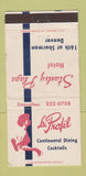 Matchbook Cover - Stanley Plaza Hotel Denver Colorado girlie WEAR 30 Strike