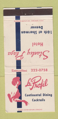 Matchbook Cover - Stanley Plaza Hotel Denver Colorado girlie WEAR 30 Strike