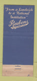 Matchbook Cover - Reubens Restaurant New York City WEAR 30 Stick