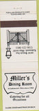 Matchbook Cover - Miller's Dining Room Lakewood OH
