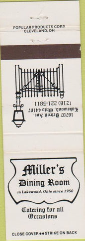 Matchbook Cover - Miller's Dining Room Lakewood OH