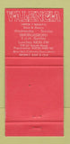 Matchbook Cover - Valencia Restaurant Auckland New Zealand girlie WEAR 30 Strike