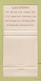 Matchbook Cover - The Love Shop sex toys Vancouver BC Calgary WEAR 30 Strike