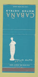 Matchbook Cover - Cabana Motor Hotels Palo Alto CA girlie 30 Strike