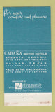 Matchbook Cover - Cabana Motor Hotels Palo Alto CA girlie 30 Strike