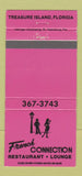 Matchbook Cover French Connection Restaurant girlie Treasure Island FL 30 Strike