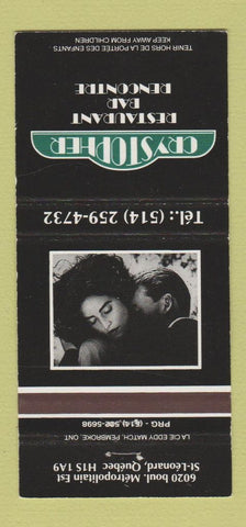 Matchbook Cover - Crystopher Restaurant St Leonard QC girlie 30 Strike