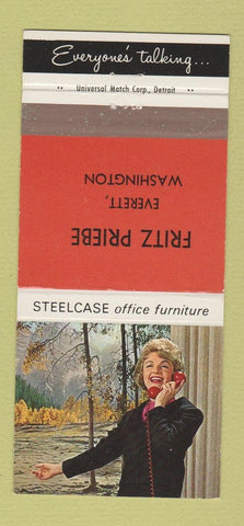 Matchbook Cover - Steelcase Office Furniture Priebe Everett WA girlie 30 Strike