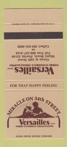 Matchbook Cover - Versailles Hotel Miami Beach FL 30 Strike