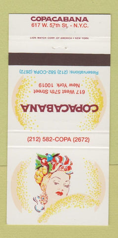 Matchbook Cover - Copacabana New York City girlie 30 Strike