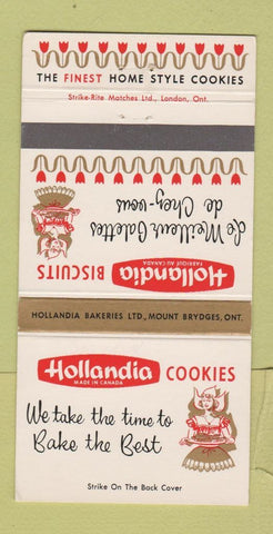 Matchbook Cover - Hollandia Biscuits Canada girlie 30 Strike